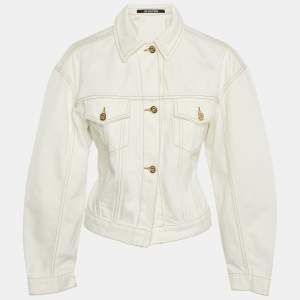 Jacquemus White Denim Button Front les Sculptures  Jacket XS
