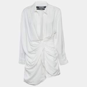 Jacquemus White Cotton Le Papier Mini Shirt Dress M