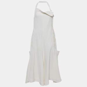Pre Owned Jacquemus Off-White Wool Blend Adjustable Long La Collectionneuse Apron Dress M