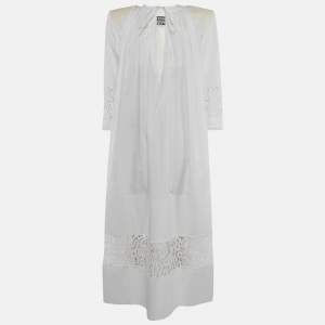 Pre Owned Jacquemus White Cotton Les Santons De Provence Maman Maxi Dress S