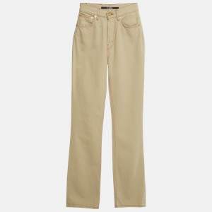 Pre Owned Jacquemus Beige Denim Le Raphia Le De Nîmes Jeans XS Waist 24"
