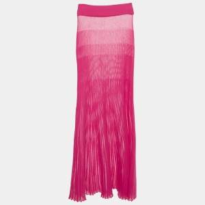 مملوكة مسبقًا Jacquemus Pink Rib Knit Maxi Skirt M