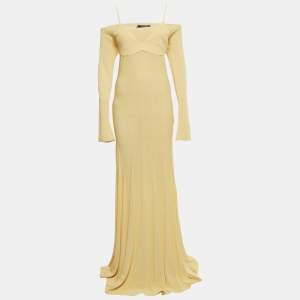 مملوكة مسبقًا Jacquemus Yellow The Valensole Knit La Croisiere Dress L