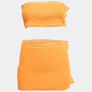 Jacquemus Orange Knit 2 Piece Skirt Set S