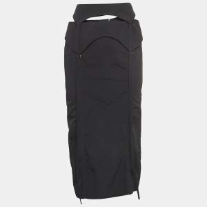 Jacquemus Black Nylon Detachable Cold Shoulder Mini Dress S