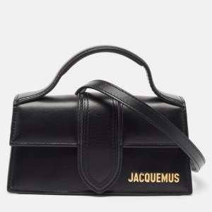 Jacquemus Black Leather Le Bambino Top Handle Bag