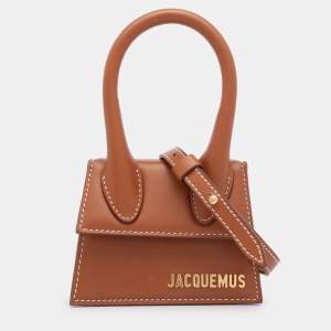 Jacquemus Brown Leather Mini Le Chiquito Top Handle Bag