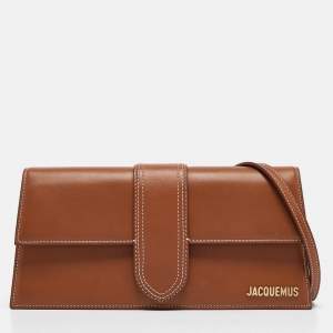 Jacquemus Brown Leather Le Bambino Long Shoulder Bag