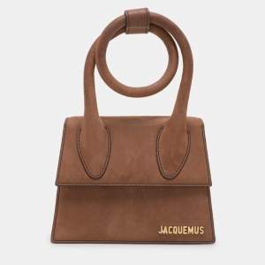 Jacquemus Brown Leather Le Chiquito Noeud Top Handle Bag