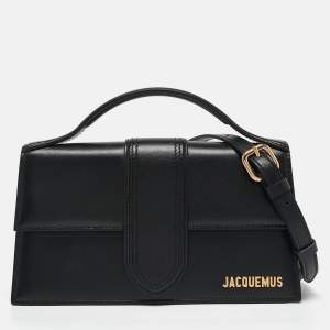 Jacquemus Black Leather Le Grand Bambino Top Handle Bag