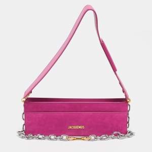 Jacquemus Pink Nubuck Leather Le Sac Ciuciu Shoulder Bag