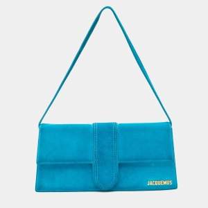 Jacquemus Blue Suede Le Bambino Long Shoulder Bag