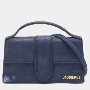 Jacquemus Navy Blue Le Grand Bambino Top Handle Bag
