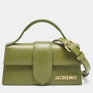 Jacquemus Olive Green Leather The Bambino Les Classiques Top Handle Bag