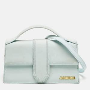 Jacquemus Light Blue Leather Large Le Bambino Top Handle Bag