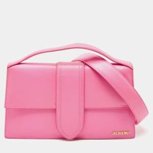 Jacquemus Pink Leather Le Bambinou Top Handle Bag