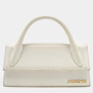 Pre Owned Jacquemus White Leather Le chiquito Long Top Handle Bag