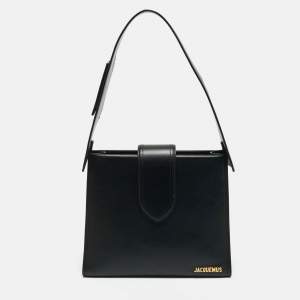 Jacquemus Black Leather Le Bambino 24 Shoulder Bag