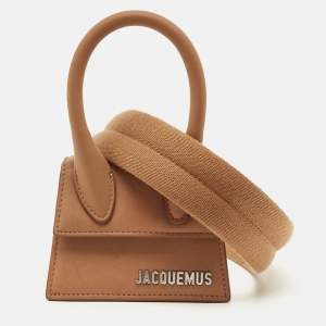 Pre Owned Jacquemus Brown Leather Mini Le Chiquito Top Handle Bag