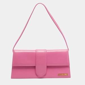 Pre Owned Jacquemus Pink Leather Le Bambino Long Shoulder Bag
