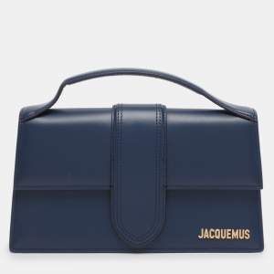 Pre Owned Jacquemus Blue Leather Le Grand Bambino Top Handle Bag