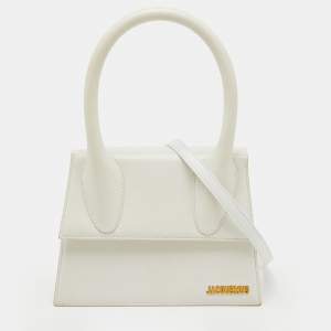Pre Owned Jacquemus White Leather Grand Le Chiquito Top Handle Bag