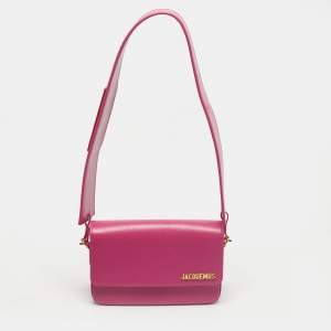 Pre Owned Jacquemus Pink Leather Le Carinu Shoulder Bag