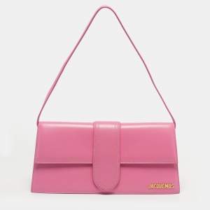 Pre Owned Jacquemus Pink Leather Le Bambino Long Shoulder Bag