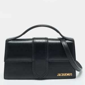 مملوكة مسبقًا Jacquemus Le Grand Bambino Black Leather Top Handle Bag