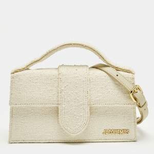 مملوكة مسبقًا Jacquemus Le Bambino Grand Off White Canvas Top Handle Bag