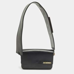 Pre Owned Jacquemus Le Carinu Black Leather Shoulder Bag