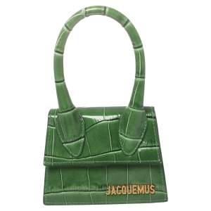 Jacquemus Green Croc Embossed Leather Le Chiquito Mini Bag