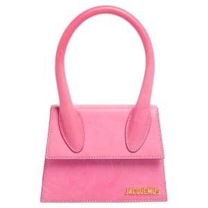 Jacquemus Pink Leather Le Chiquito Moyen Top Handle Bag