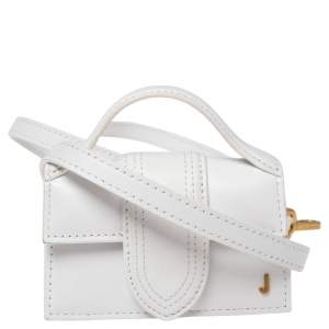 Jacquemus White Leather Mini Le Petit Bambino Crossbody Bag