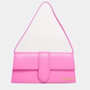 Jacquemus Pink Leather Le Bambino Long Shoulder Bag