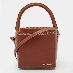 Jacquemus Brown Leather Le Seau Carre Bucket Bag