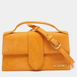 Jacquemus Orange Nubuck Leather Bambino Top Handle Bag