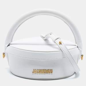 Pre Owned Jacquemus White Leather La Boite A Gateaux Shoulder Bag