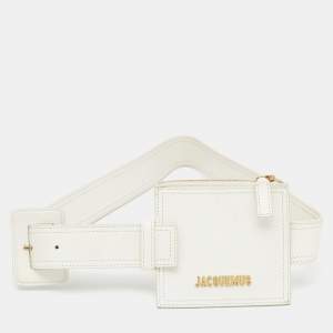 Jacquemus White Leather La Ceinture Carree Belt Bag