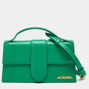 Jacquemus Green Leather Le Grand Bambino Top Handle Bag