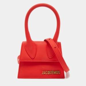 Jacquemus Matte Red Leather Mini Le Chiquito Top Handle Bag
