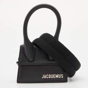 Jacquemus Black Leather Mini Le Chiquito Top Handle Bag