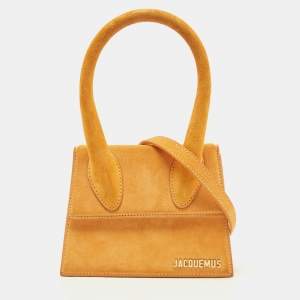 Jacquemus Mustard Suede Le Chiquito Top Handle Bag