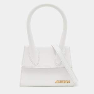 Jacquemus White Leather Le Grand Chiquito Top Handle Bag