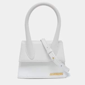 Jacquemus White Leather Le Chiquito Top Handle Bag