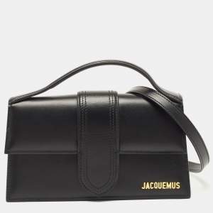 Jacquemus Black Leather Le Grand Bambino Top Handle Bag