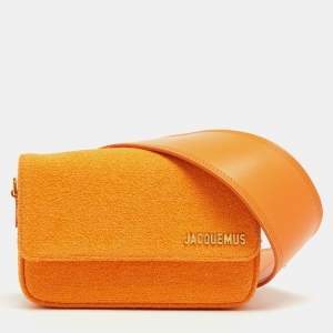 Jacquemus Orange Fabric Le Carinu Logo Shoulder Bag