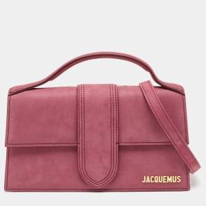 Jacquemus Pink Nubuck Le Grand Bambino Top Handle Bag