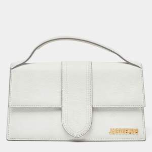 Jacquemus Grey Leather Le Grand Bambino Top Handle Bag