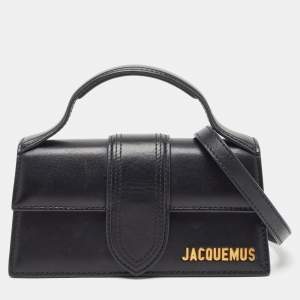 Jacquemus Black Leather Mini Le Bambino Top Handle Bag